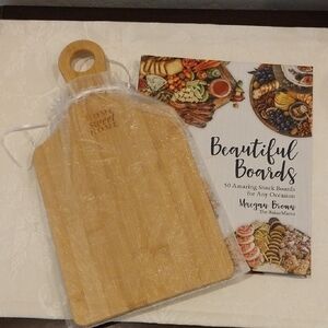 Wooden Cutting Board with Snack Board Book NEW
